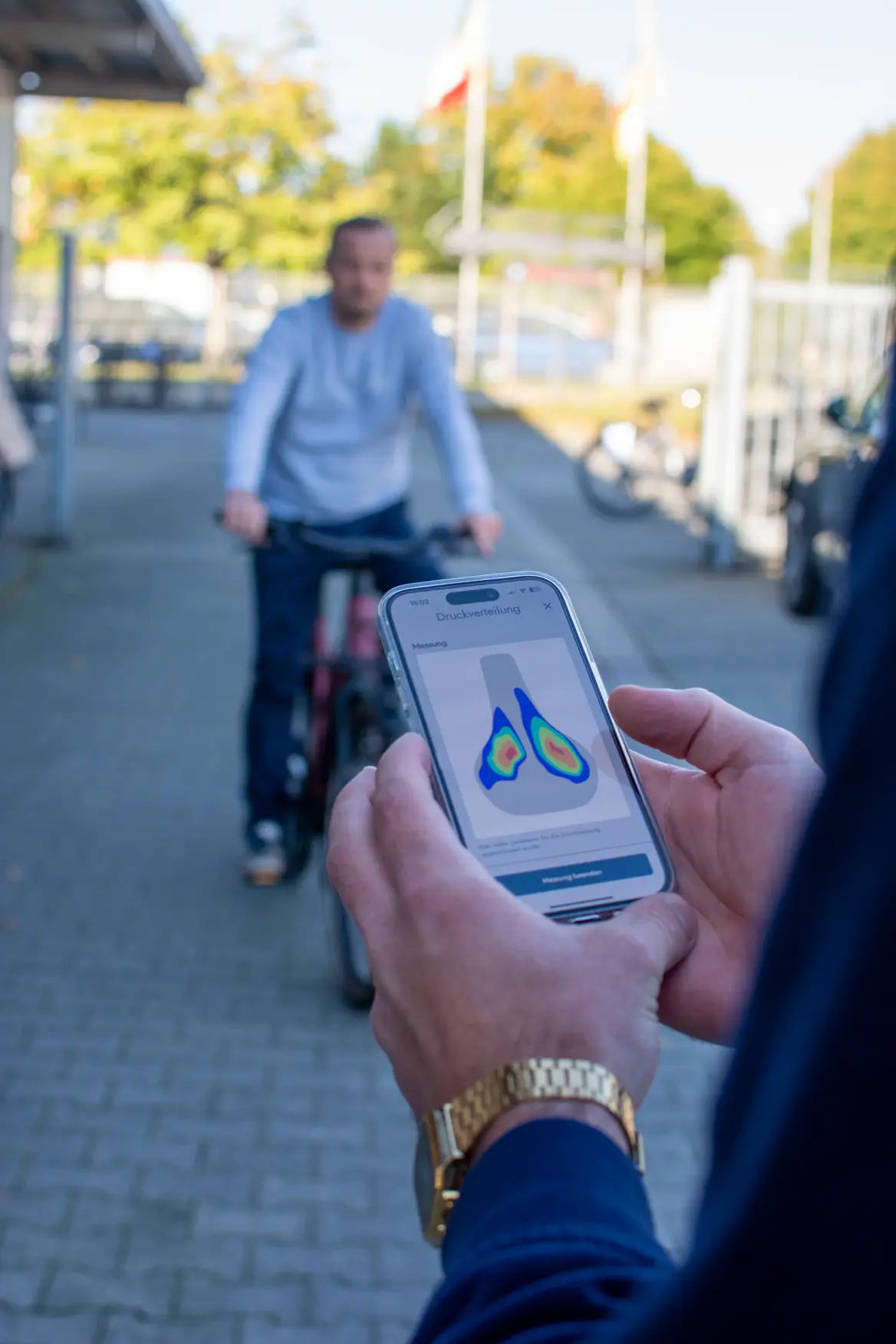 Mobile Druckmessung per Smartphone während der Fahrt